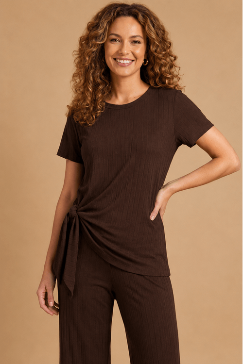 BLUSA TEXTURIZADA LEBLON CAFE